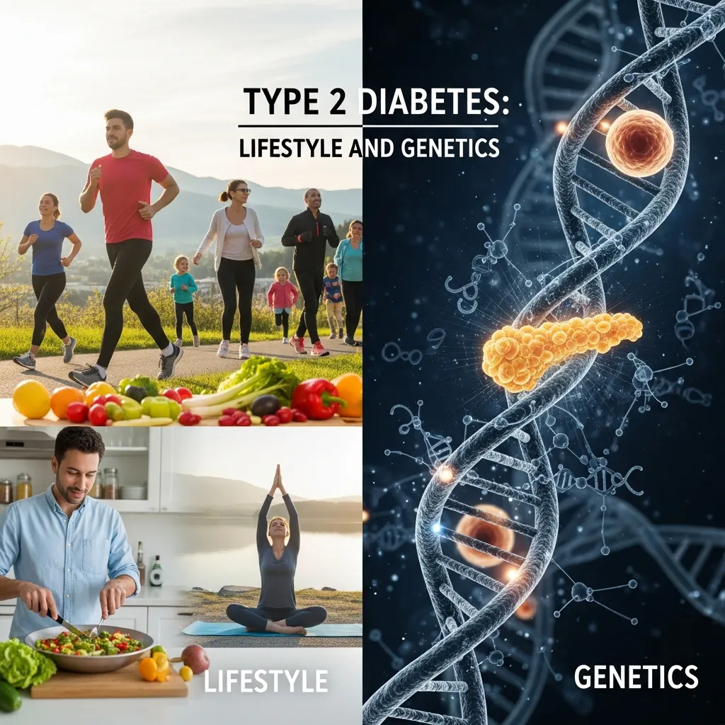 Type 2 diabetes from lifestyle and genetics.
