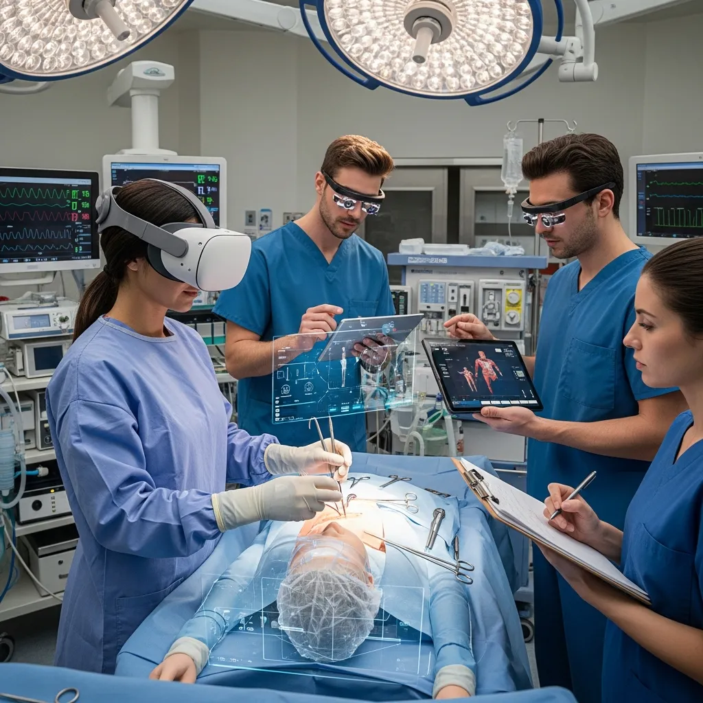 VR and AR medical training illustration